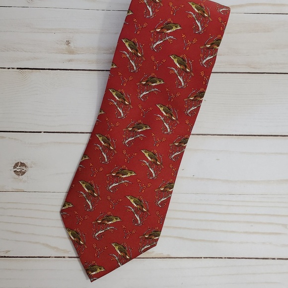 Brooks Brothers For National Audubon Society Gold Bird Tie